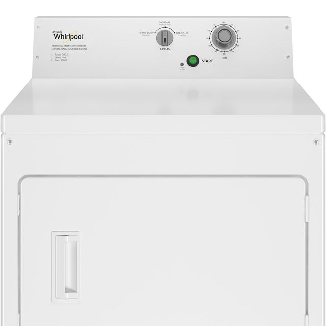 Whirlpool Commercial 7.4 Cu. Ft. Non-Coin Gas Front-Load Dryer - White-1
