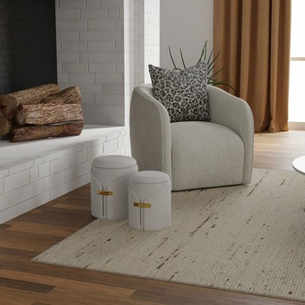 Harp & Finial® Colsum Cream Swivel Accent Chair-1
