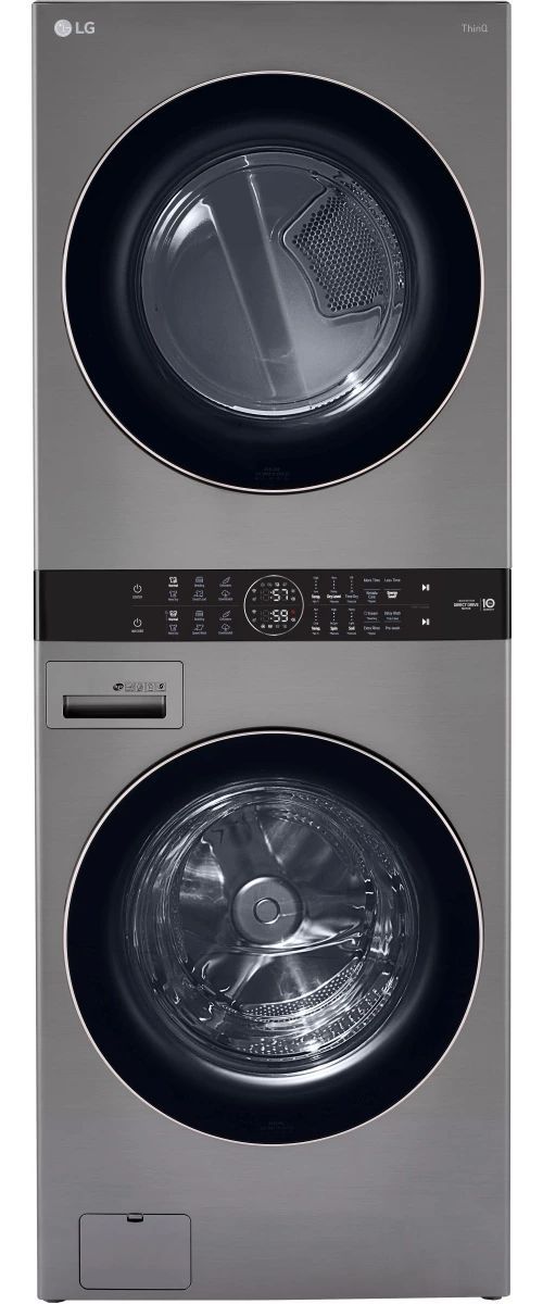 LG Graphite Steel Single Unit, 4.5 Cu. Ft. Washer, 7.4 Cu. Ft. Gas Dryer, WashTower™ with Center Control™-0