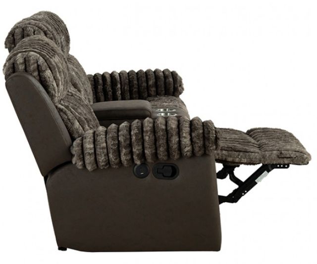 Furniture of America® Dionysus Brown Manual Reclining Loveseat-3