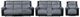 Global Furniture USA U5914 3-Piece Black/Gray Manual Reclining Living Room Seating Set-0