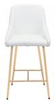 Zuo® Mira White and Gold Counter Chair-2