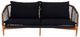 Moe's Home Collection Kuna Natural Teak Outdoor Sofa with Black Cushions-1