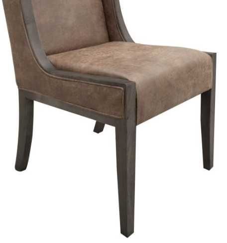 International Furniture Direct Dark Mezquite Gray/Stained Dark Upholstered Dining Side Chair-1