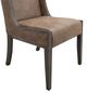 International Furniture Direct Dark Mezquite Gray/Stained Dark Upholstered Dining Side Chair-1