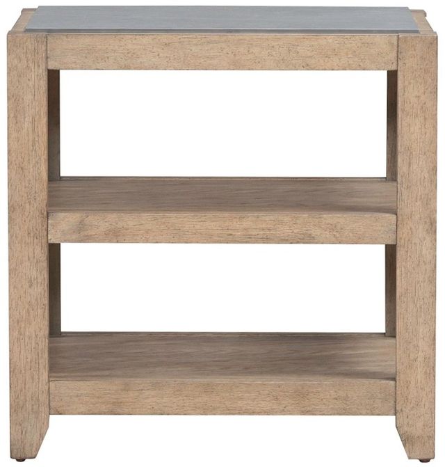 Liberty Furniture Millstone Gray Chairside Table with Brown Base-3