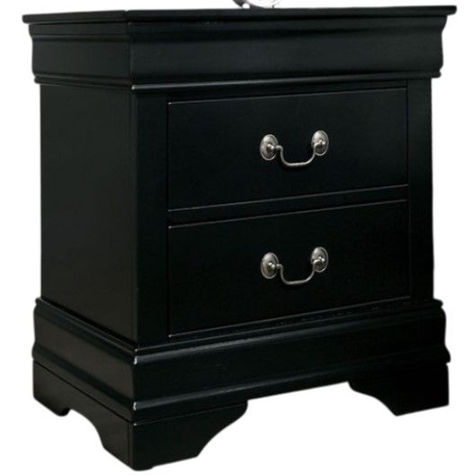 Furniture of America® Louis Philippe Black Nightstand-0