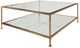 Ella Home Kayce Glass Top Coffee Table with Royal Gold Metal Base-0