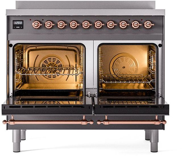 Ilve® Nostalgie II Series 40" Graphite Matte Pro Style Induction Range-1