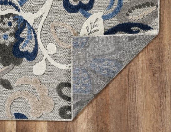 KAS Rugs Calla Blue/Gray Leila 5'x7' Area Rug-1