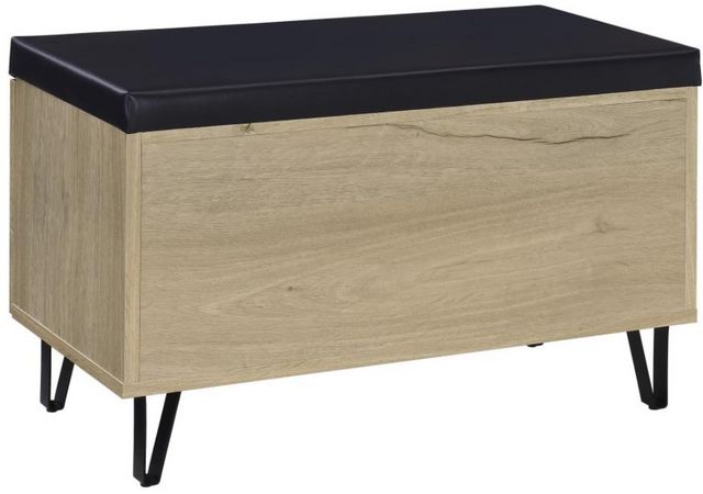 Coaster® Brixton Black/White Oak Entryway Shoe Storage Bench-5