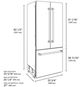 ZLINE Autograph Edition 36" 19.8 Cu. Ft Satin Stainless Steel Built In French Door Refrigerator with Matte Black Accents-2
