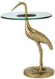 Currey & Company Crane Clear Accent Table with Brass Base-1