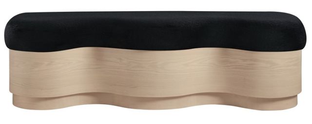 Meridian Furniture Savoy Black/Natural Upholstered Bench-1