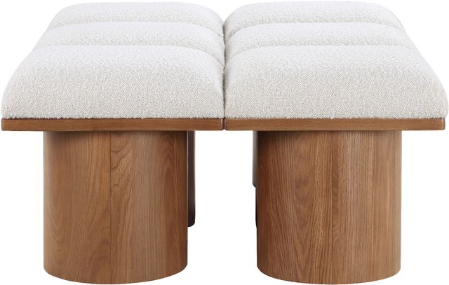 Meridian Furniture Pavilion 6-Piece Cream/Walnut 54" Modular Bench Set-2