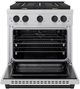 ZLINE Autograph Edition 30" Satin Stainless Steel Pro Style Gas Range with 4 Burner Cooktop and Matte Black Accents-1