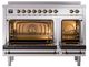 Ilve® Nostalgie II Noblesse 48'' Stainless Steel Pro Style Induction Range with Burnished Trim-1