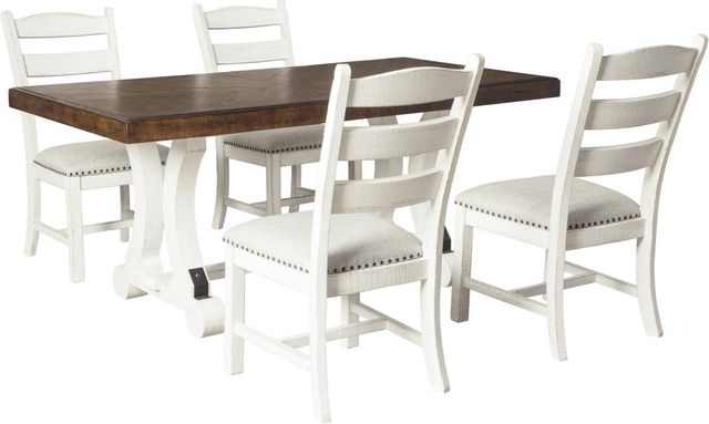 Signature Design by Ashley® Valebeck Brown Dining with White Trestle Legs-2