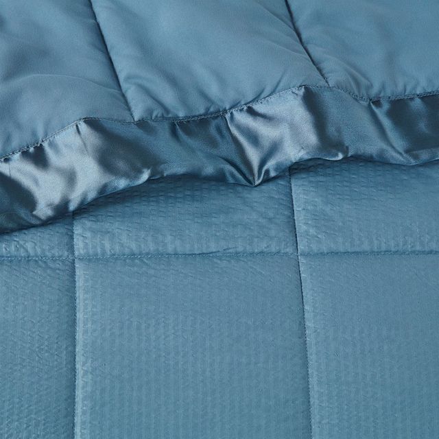 Olliix by Madison Park Cambria Slate Blue King Premium Oversize Down Alternative Blanket with 3M Scotchgard-2