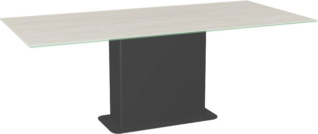 Amisco Customizable Lucarelli 84" Rectangular Dining Table with 0.5" Italian Porcelain on Glass Top-0