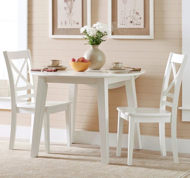 Jofran Inc. Simplicity Paperwhite Round Drop Leaf Dining Table-1