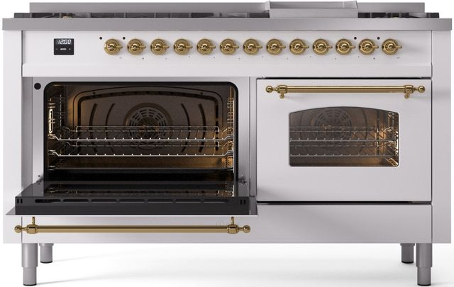 Ilve® Nostalgie II Series 60" Custom RAL Color Pro Style Dual Fuel Range-3