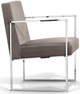 Korson Furniture Posh Dove Gray/Chrome Dining Arm Chair-1