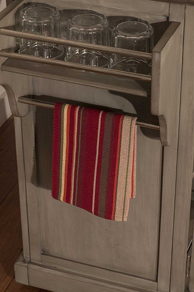HH2 Home Brigham Distressed Gray Kitchen Island with Natural Wood Top-1