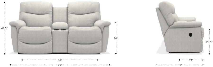 A♡ La-Z-Boy® James Walnut Leather Power Reclining Loveseat with