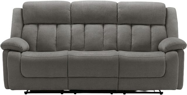 Monarch Specialties Inc. Light Grey 86" Upholstered Power 3-Seater Reclining Sofa with USB Ports-0