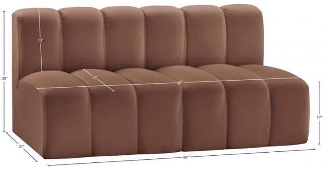 Meridian Furniture Arc 2-Piece Cognac Leather Sectional-2