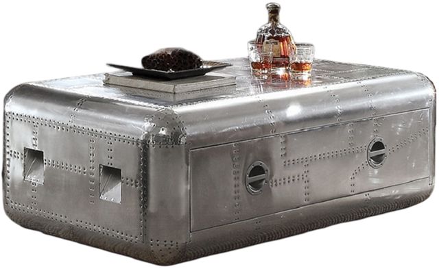 ACME Furniture Brancaster Aluminum Leather Coffee Table-0
