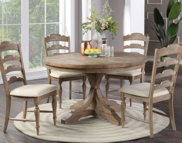 Winners Only® Augusta Rustic Brown Round Dining Table-1
