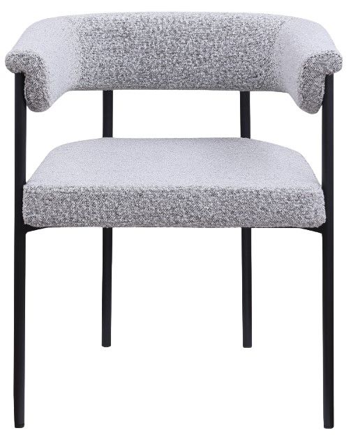 Meridian Furniture Malin Gray Boucle Upholstered Dining Arm Chair-1