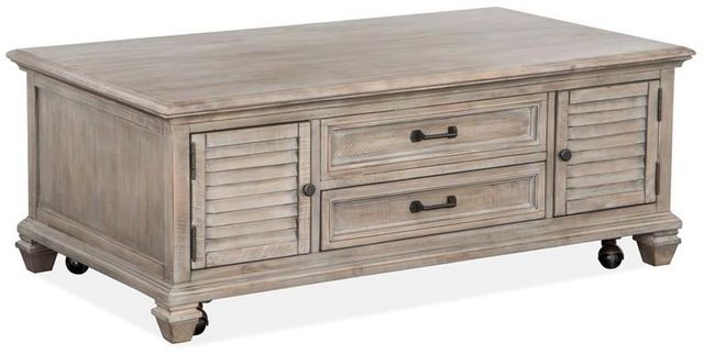 Magnussen Home® Lancaster Dovetail Grey Lift Top Storage Cocktail Table-2