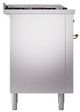 Ilve® Nostalgie II Noblesse 60'' Stainless Steel Pro Style Dual Fuel Range with Brass Trim-2