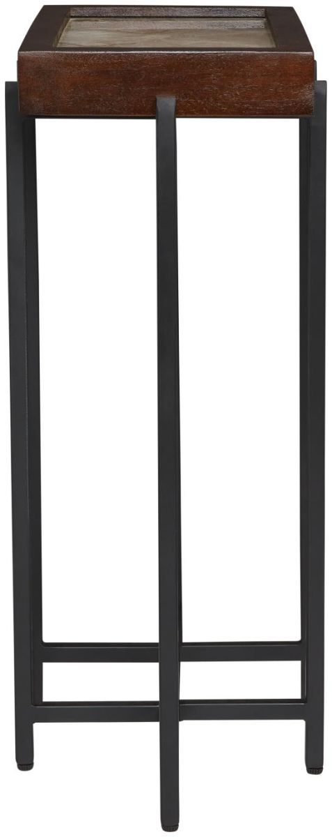 Martin Svensson Viewpoint Dark Smoke Accent Table with Wood Trim-2