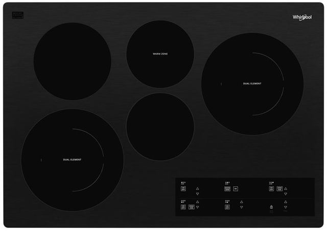Whirlpool® 30" Black Electric Cooktop with Two Dual Radiant Elements-0