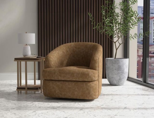 International Furniture Direct Tumbi Cognac Swivel Accent Chair-2