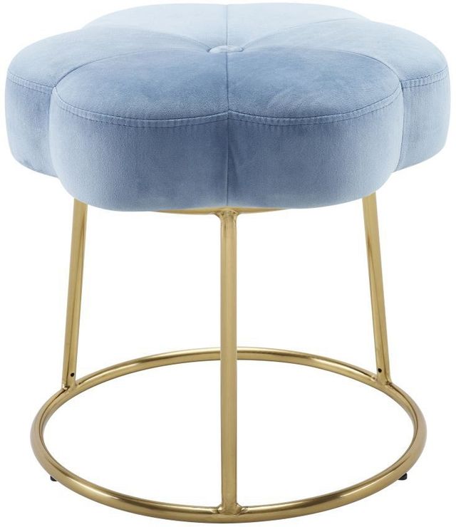 Linon Flower Blue Vanity Stool-0