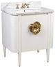Currey & Company Briallen 30" White Vanity with Oval Undermount Sink-0