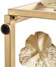 A & B Home Glass Top Coffee Table with Gold Metal Flowers-5