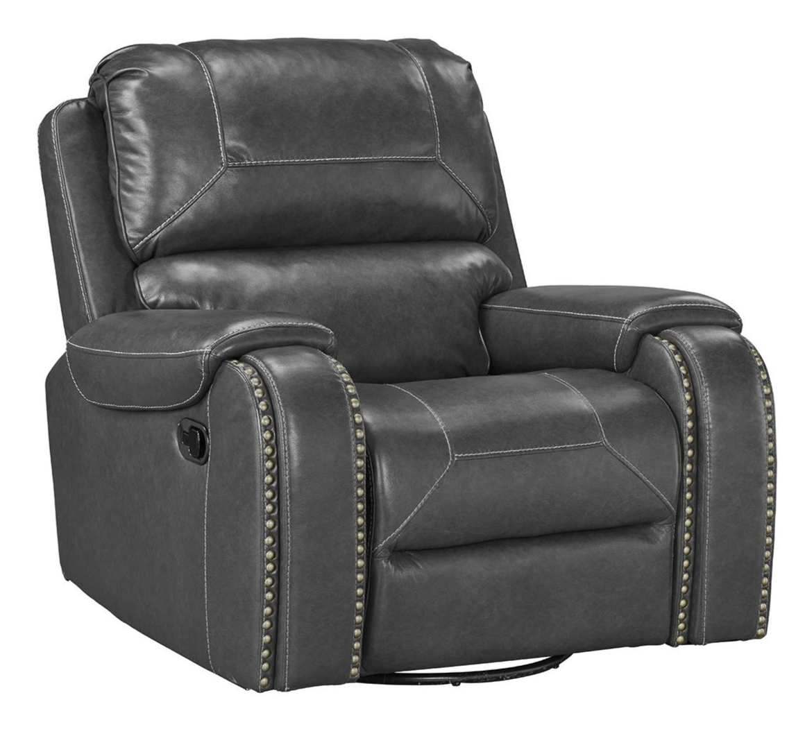 Albany Industries Winslow Gray Manual Glider Swivel Recliner