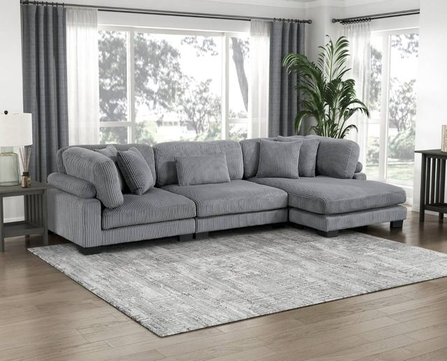 Homelegance® Traverse 3-Piece Gray Modular Sectional with Reversible Chaise-1