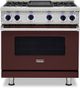 Viking® 7 Series 36" Kalamata Red Pro Style Natural Gas Range with 12" Reversible Griddle-0