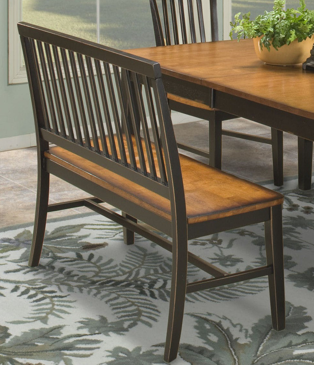 Intercon Arlington Black/Java Slat Back Bench