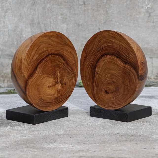 Uttermost® Teak and Noir 2-Piece Natural Bookend Set-1