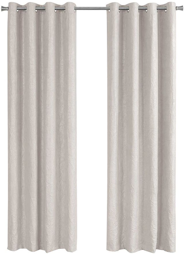 Monarch Specialties Inc. 2-Piece Ivory 52" x 84" Room Darkening Curtain Panel Set-0