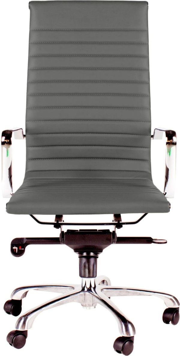 Moe's Home Collection Omega Grey Swivel High Back Office Chair-0