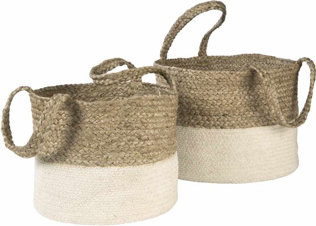 Signature Design by Ashley® Parrish 2-Piece Natural/White Basket Set-1